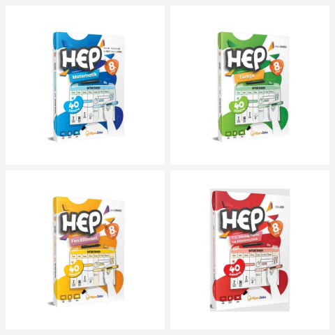 Hiper Zeka 8. Sınıf HEP Serisi Tüm Dersler Haftalık Deneme Föyleri Seti 4 Kitap Hiper Zeka Yayınları Hiper Zeka 8. Sınıf HEP Serisi Tüm Dersler Haftalık Deneme Föyleri Seti 4 Kitap Hiper Zeka Yayınları