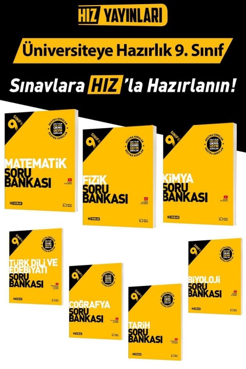 Hız 9. Sınıf Tüm Dersler Soru Bankası Seti 7 Kitap Hız Yayınları 2026