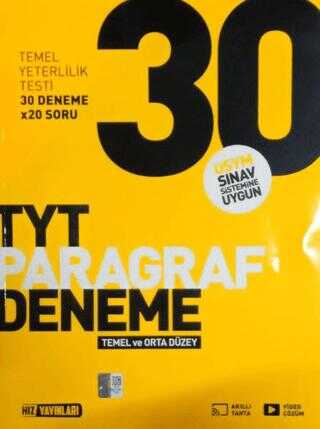 Hız TYT Paragraf 30 Deneme Hız Yayınları
