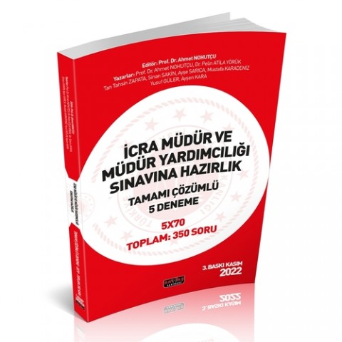 İcra Müdür ve Müdür Yardımcılığı Tamamı Çözümlü 5 Deneme Savaş Yayınevi