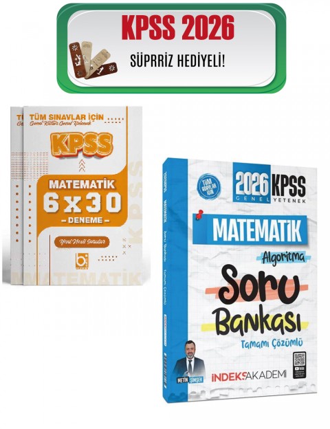 İndeks 2026 KPSS Matematik Algoritma Çözümlü Soru Bankası ve Deneme Seti Metin Şimşek Bigelio ve İndeks Akademi Yayıncılık