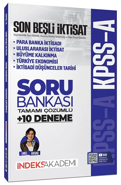 İndeks Akademi 2026 KPSS A Grubu İktisat Son Beşli Soru Bankası ve 10 Deneme Çözümlü - Emel Aksaç İndeks Akademi Yayıncılık