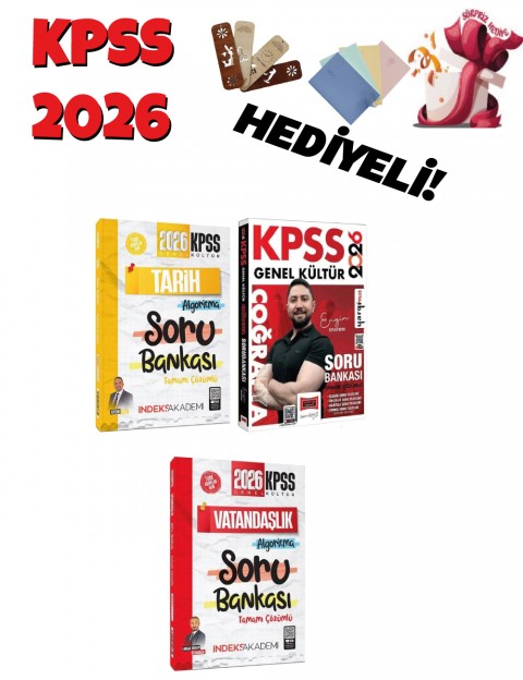 İndeks + Yargı 2026 KPSS Tarih + Coğrafya + Vatandaşlık Soru Bankası 3 lü Set İndeks Akademi + Yargı Yayıncılık