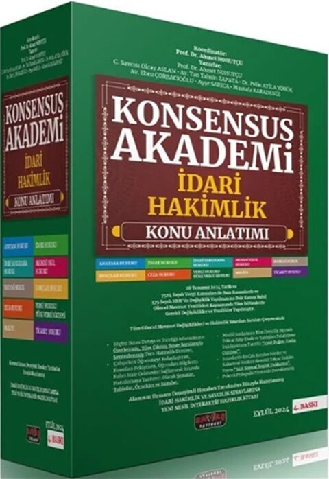 KONSENSUS Akademi İdari Hakimlik Konu Anlatımı Modüler Set Savaş Yayınevi