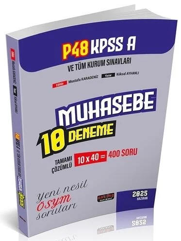 KPSS A Grubu P48 Muhasebe 10 Deneme Çözümlü - Köksal Ayhanlı Savaş Yayınları