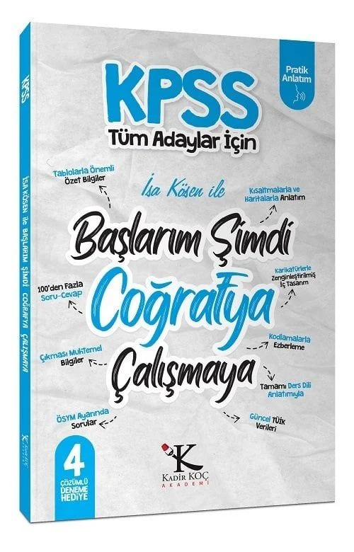 KPSS Başlarım Şimdi Coğrafya Çalışmaya Ders Notları - İsa Kösen Kadir Koç Akademi