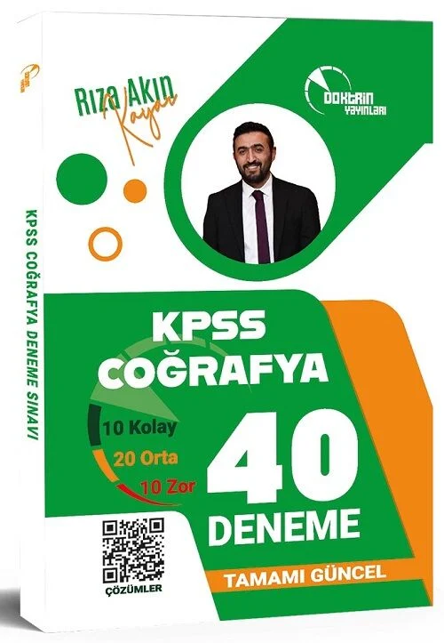 KPSS Coğrafya 40 Deneme Çözümlü - Rıza Akın Kayar Doktrin Yayınları