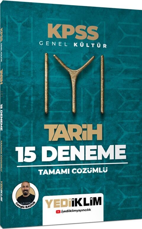 KPSS Genel Kültür Tarih Tamamı Çözümlü 15 Deneme Yediiklim Yayınları