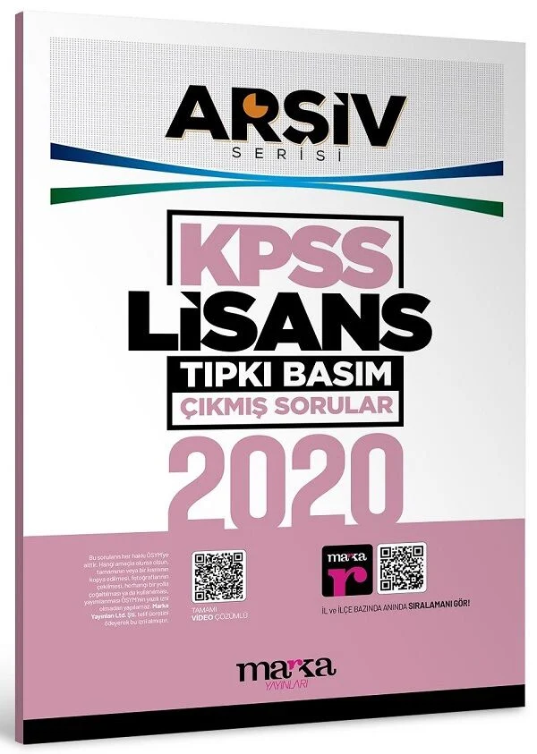 KPSS Genel Yetenek Genel Kültür 2020 Sınavı Çıkmış Sorular Tıpkı Basım Çözümlü ARŞİV Serisi Marka Yayınları