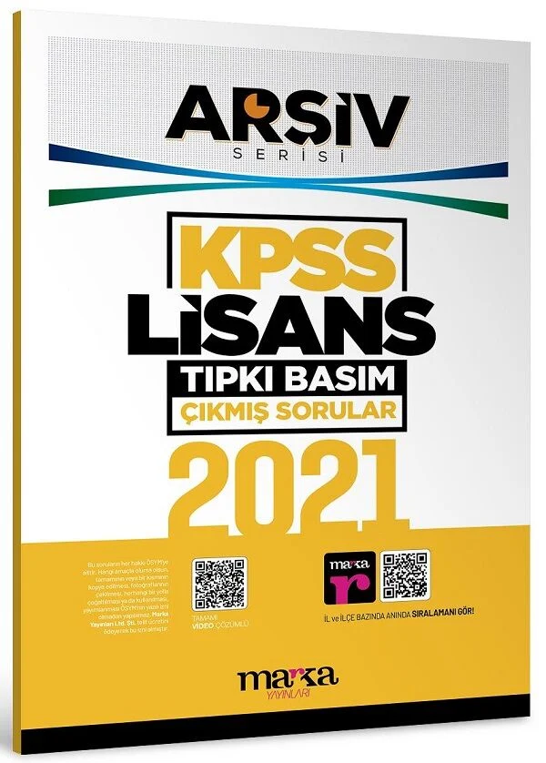 KPSS Genel Yetenek Genel Kültür 2021 Sınavı Çıkmış Sorular Tıpkı Basım Çözümlü ARŞİV Serisi Marka Yayınları