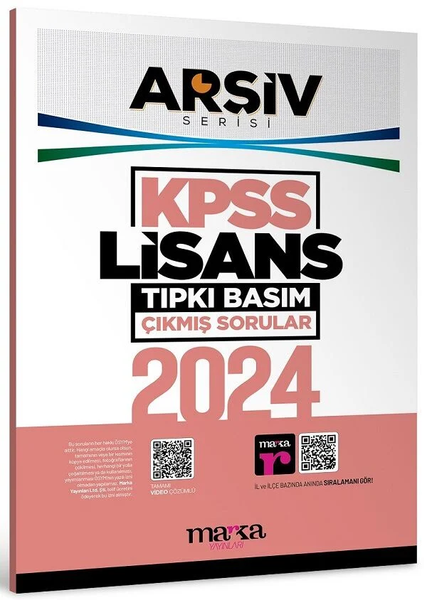 KPSS Genel Yetenek Genel Kültür 2024 Sınavı Çıkmış Sorular Tıpkı Basım Çözümlü ARŞİV Serisi Marka Yayınları