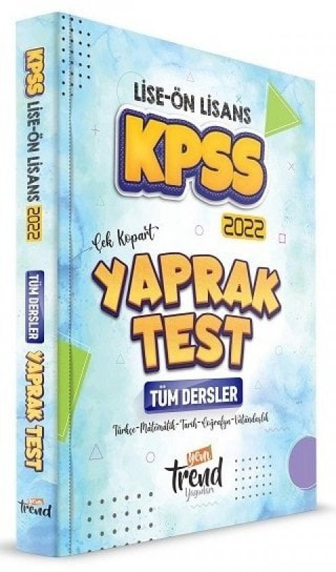 KPSS Lise & Önlisans Yaprak Test Yeni Trend Yayınları