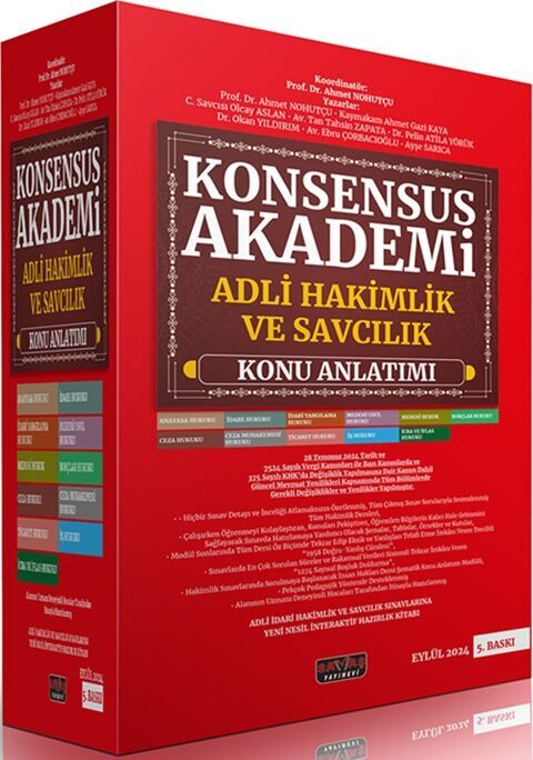Konsensus Akademi Adli Hakimlik Konu Anlatımı Savaş Yayınevi