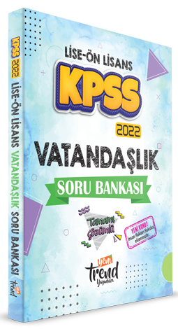 Kpss Lise Önlisans Vatandaşlık Soru Bankası Yeni Trend Yayınları