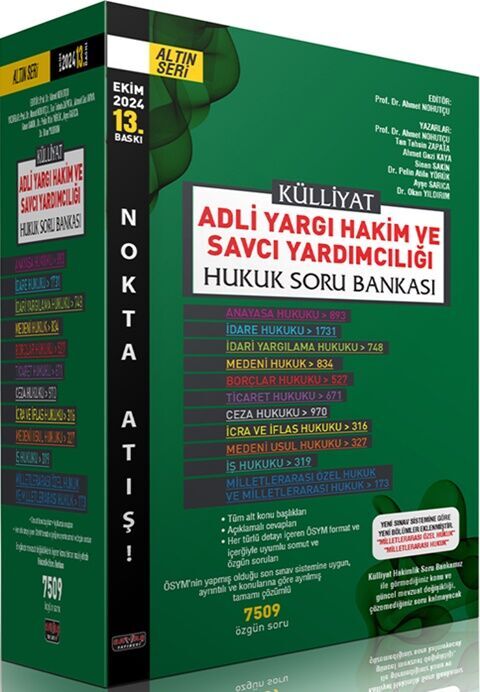Külliyat Adli Hakim ve Savcı Yardımcılığı Hukuk Soru Bankası Savaş Yayınevi