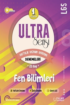 LGS 1. Dönem Fen Bilimleri ULTRA Serisi Haftalık Kazanım Kavrama Denemeleri Palme Yayınları