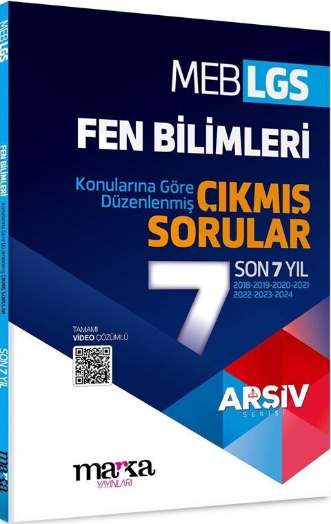 LGS Fen Bilimleri ARŞİV Serisi Konularına Göre Düzenlenmiş Son 7 Yıl Çıkmış Sorular Marka Yayınları