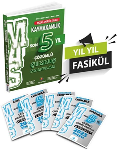 MAS Kaymakamlık Son 5 Yıl Tamamı Çözümlü Fasikül Çıkmış Sorular Dizgi Kitap Yayınları