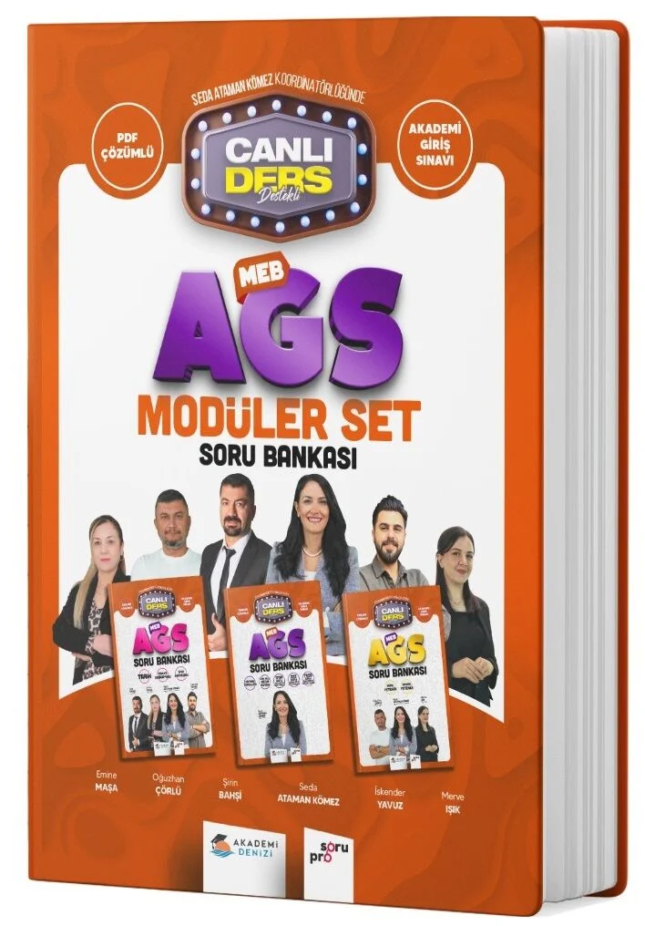 MEB-AGS Tüm Dersler Soru Bankası Çözümlü Modüler Set Akademi Denizi Yayınları