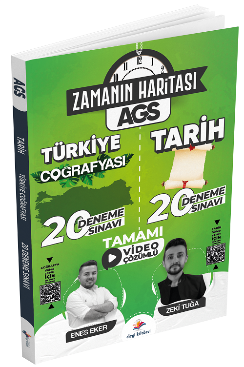 MEB-AGS Türkiye Coğrafyası ve Tarih Zamanın Haritası 20+20 Deneme Çözümlü - Enes Eker, Zeki Tuğa Dizgi Kitap Yayınları