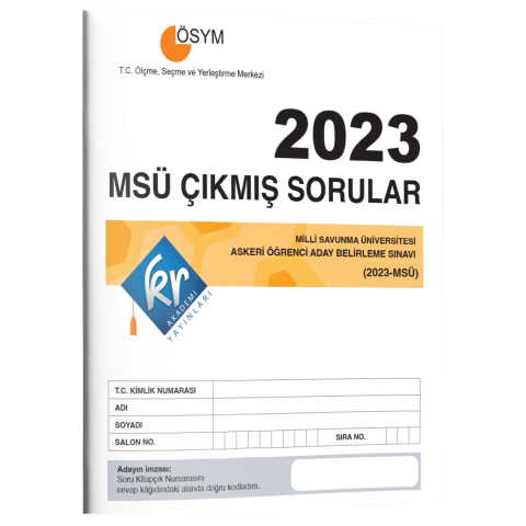 2023 MSÜ Çıkmış Sorular Tıpkı Basım Kitapçığı KR Akademi Yayınları