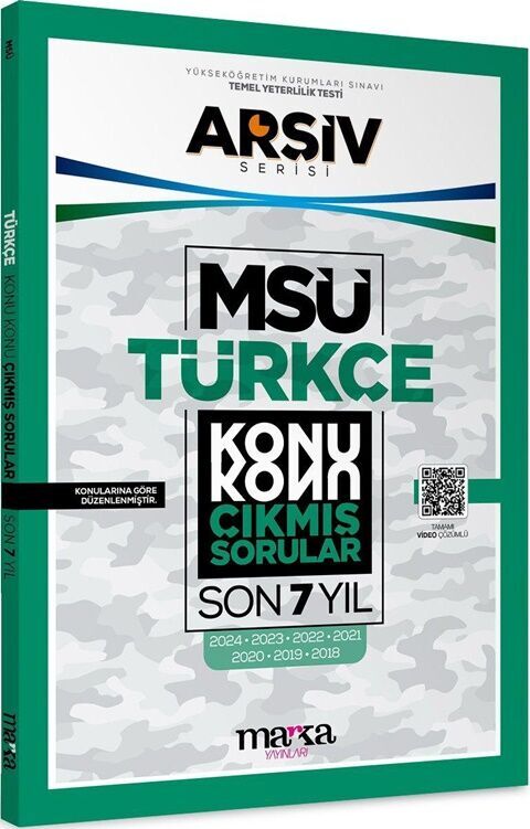MSÜ Türkçe ARŞİV Serisi Konu Konu Son 7 Yıl Çıkmış Sorular Marka Yayınları