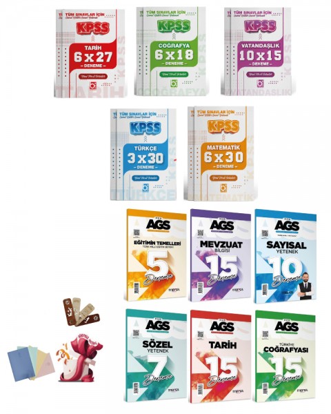 Marka KPSS - AGS Tüm Dersler Deneme Seti 11 li Set Bigelio ve Marka Yayınları