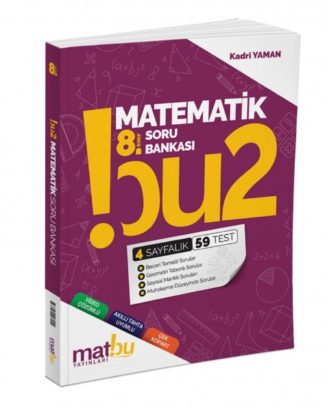 Matbu 8. Sınıf LGS Sınıf Matematik Soru Bankası - Bu2 Tuzak Matbu Yayınları