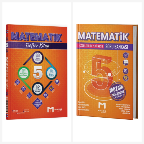 Mozaik 5. Sınıf Matematik Defter Kitap + Soru Bankası Seti Mozaik Yayınları