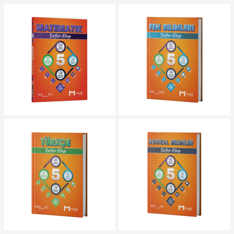 Mozaik 5. Sınıf Tüm Dersler Defter Kitap Seti 4 Kitap Mozaik Yayınları