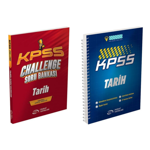 Murat KPSS Tarih CHALLENGE Çözümlü Soru Bankası ve Defter Seti 2 Kitap Murat Yayınları