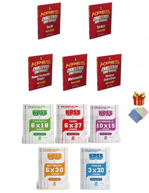 Murat KPSS Tüm Dersler CHALLENGE Çözümlü Soru Bankası ve Deneme Seti 10 Kitap Murat ve Bigelio Yayınları