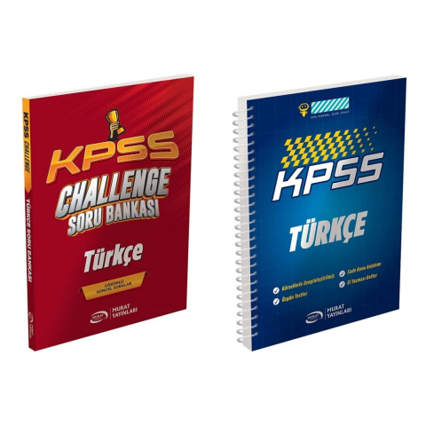 Murat KPSS Türkçe CHALLENGE Çözümlü Soru Bankası ve Defter Seti 2 Kitap Murat Yayınları