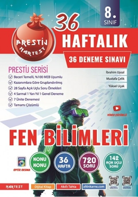 Nartest 8. Sınıf Haftalık Fen Bilimleri Denemeleri Nartest Yayınları