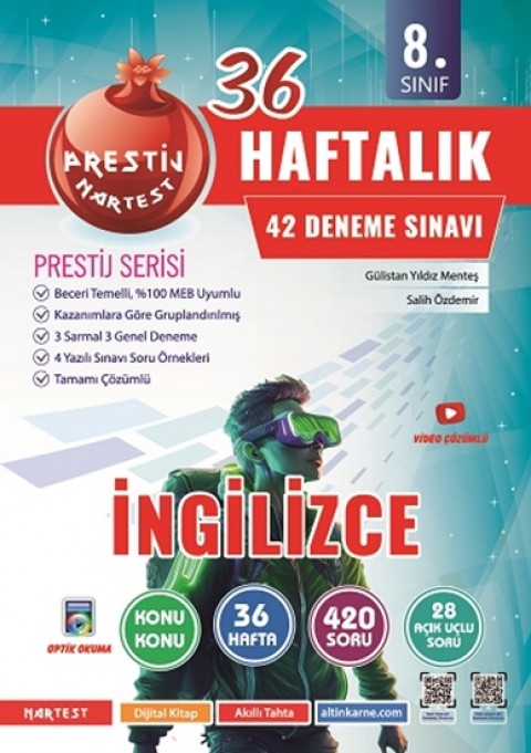 Nartest 8. Sınıf Haftalık İngilizce Denemeleri Nartest Yayınları Nartest 8. Sınıf Haftalık İngilizce Denemeleri Nartest Yayınları