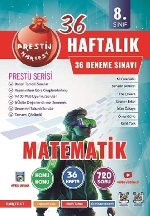 Nartest 8. Sınıf Haftalık Matematik Denemeleri Nartest Yayınları