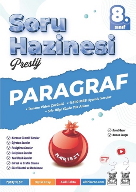 Nartest 8. Sınıf Prestij Paragraf Soru Hazinesi Nartest Yayınları