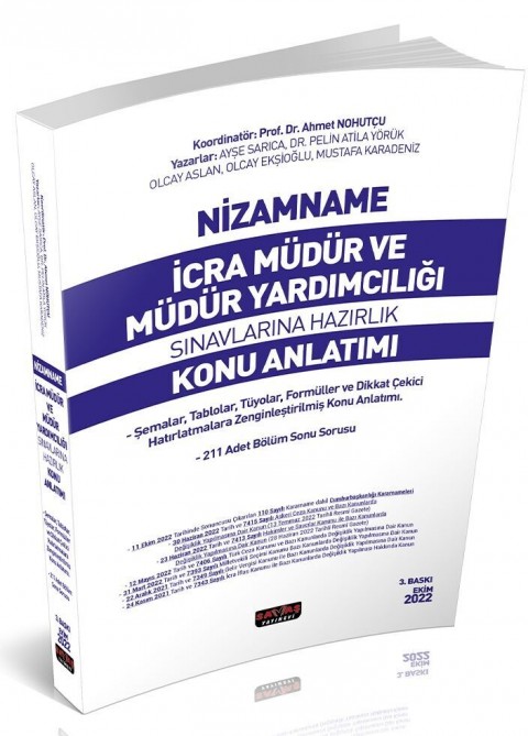 Nizamname İcra Müdür ve Müdür Yardımcılığı Sınavlarına Hazırlık Konu Anlatımı Savaş Yayınevi