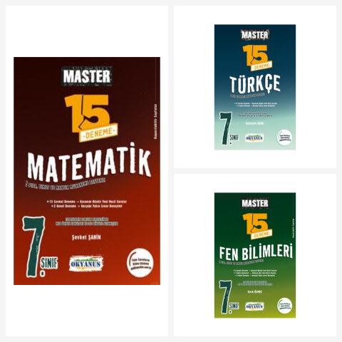 Okyanus 7. Sınıf Master 15 Matematik Türkçe Fen Bilimleri Denemesi Seti Okyanus Yayınları