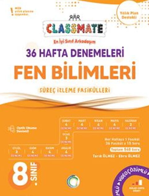Okyanus 8. Sınıf Fen Bilimleri Classmate 36 Hafta Denemeleri Okyanus Yayınları