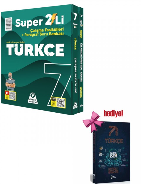 Örnek Akademi 7. Sınıf Süper İkili Türkçe Seti + Türkçe Soru Hediyeli