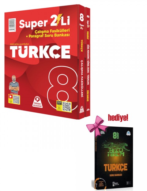Örnek Akademi 8. Sınıf Süper İkili Türkçe Seti + Türkçe Soru Hediyeli