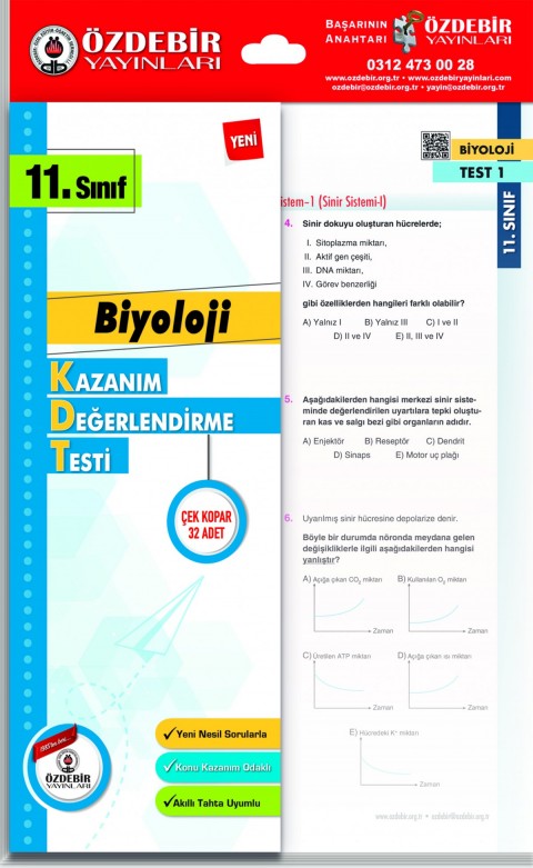 Özdebir 11.Sınıf Biyoloji Yaprak Test Özdebir Yayınları