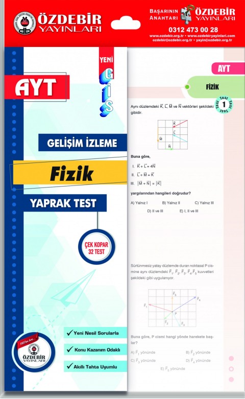 Özdebir AYT Fizik GİS Yaprak Test Özdebir Yayınları
