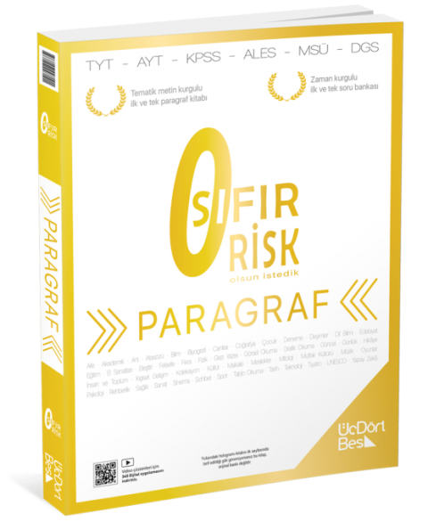 Paragraf Sıfır Risk ÜçDörtBeş Yayınları