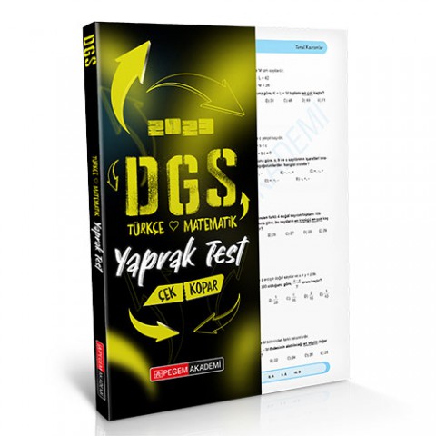 2023 Dgs Çek Kopart Yaprak Test Pegem Akademi Yayıncılık
