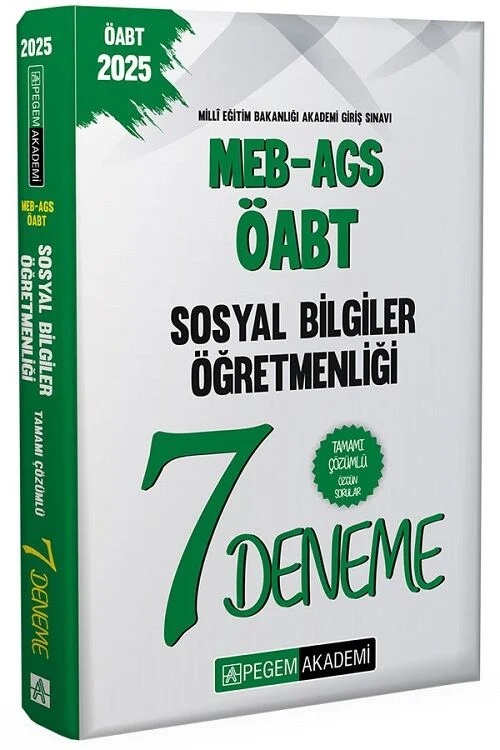 Pegem 2025 ÖABT MEB-AGS Sosyal Bilgiler Öğretmenliği 7 Deneme Çözümlü Pegem Akademi Yayınları