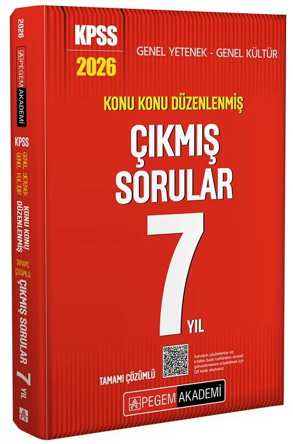 Pegem 2026 KPSS Genel Yetenek Genel Kültür Çıkmış Sorular Son 7 Yıl Konu Konu Çözümlü Pegem Akademi Yayınları
