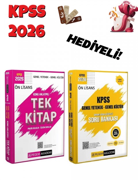 Pegem 2026 KPSS Ön Lisans Konu Anlatımlı + Soru Bankası 2 li Set Pegem Akademi Yayınları