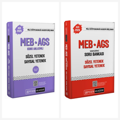 Pegem 2026 MEB AGS Sözel Yetenek Sayısal Yetenek Konu Anlatımlı Soru Bankası Seti Pegem Akademi Yayınları